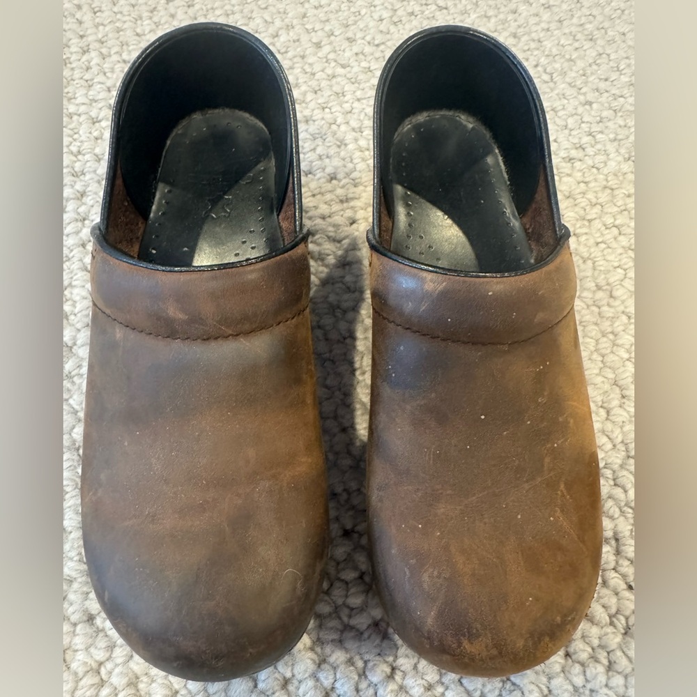 Brown Leather Dansko Clogs 40